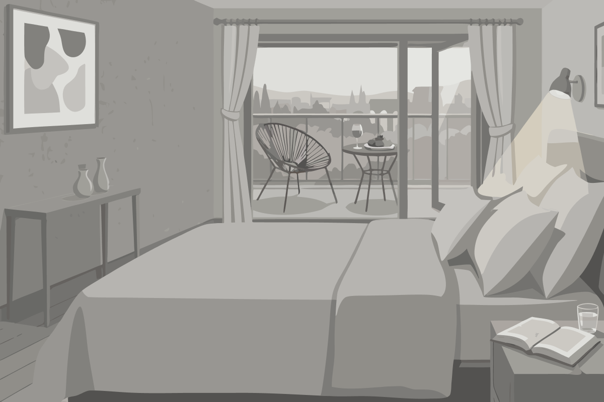Tweepersoonskamer met een Eigen Externe Badkamer